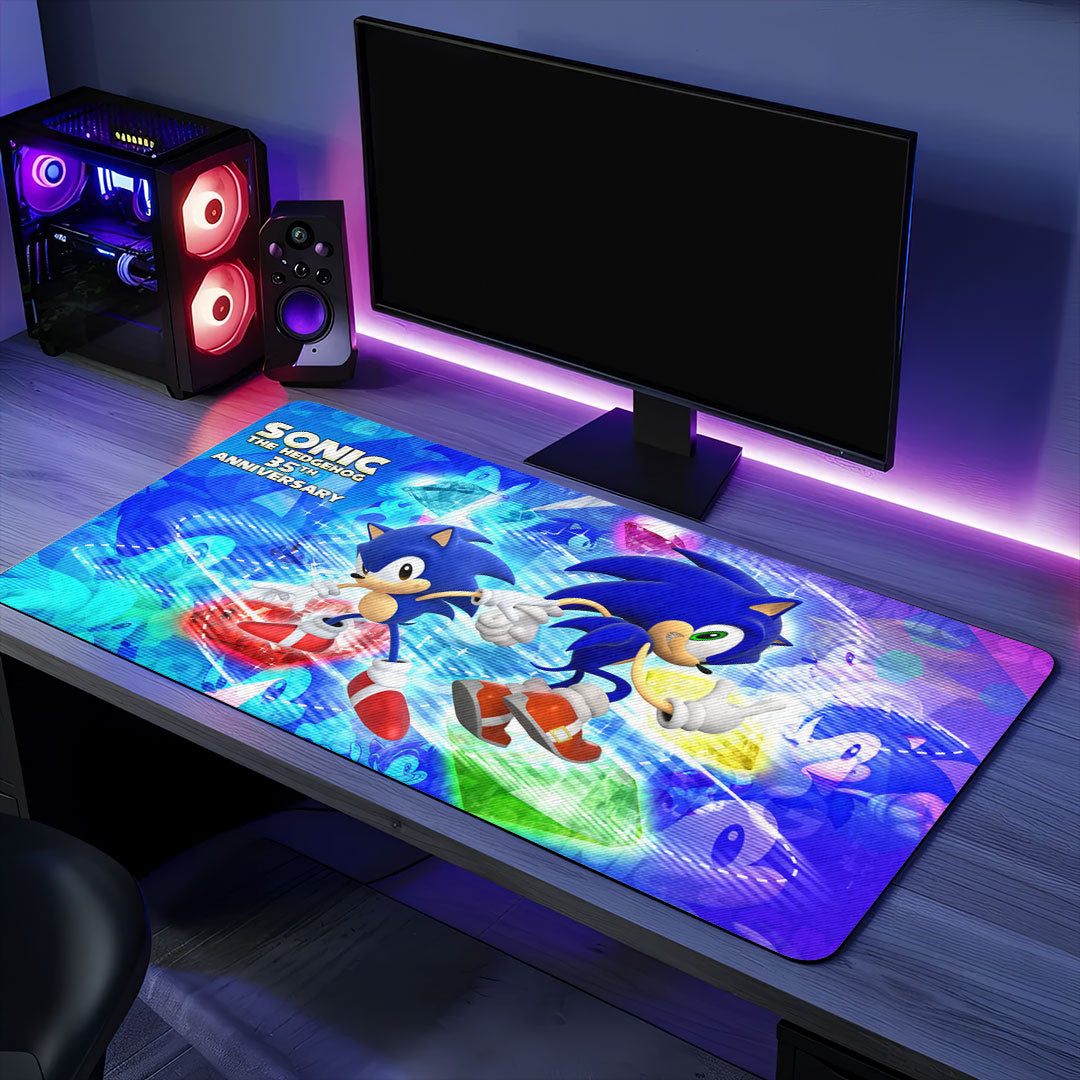 Sonic the Hedgehog 35th Anniversary Custom Gaming Desk Mat – TMTHU7142
