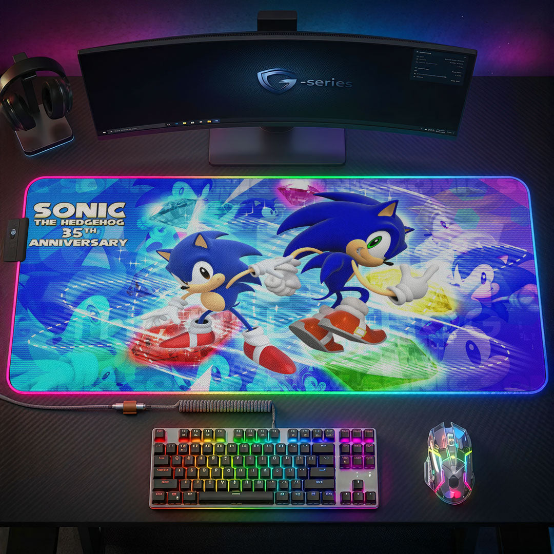 Sonic the Hedgehog 35th Anniversary Custom Gaming Desk Mat – TMTHU7142
