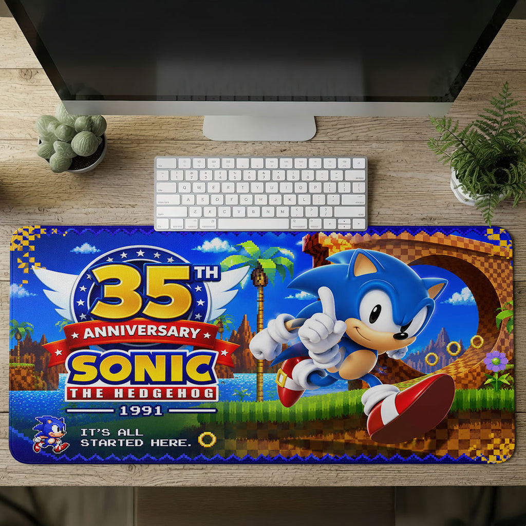 Sonic the Hedgehog 35th Anniversary Custom Gaming Desk Mat – TMTHU7143