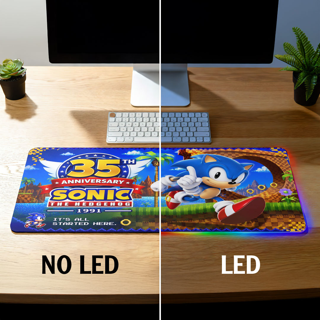 Sonic the Hedgehog 35th Anniversary Custom Gaming Desk Mat – TMTHU7143