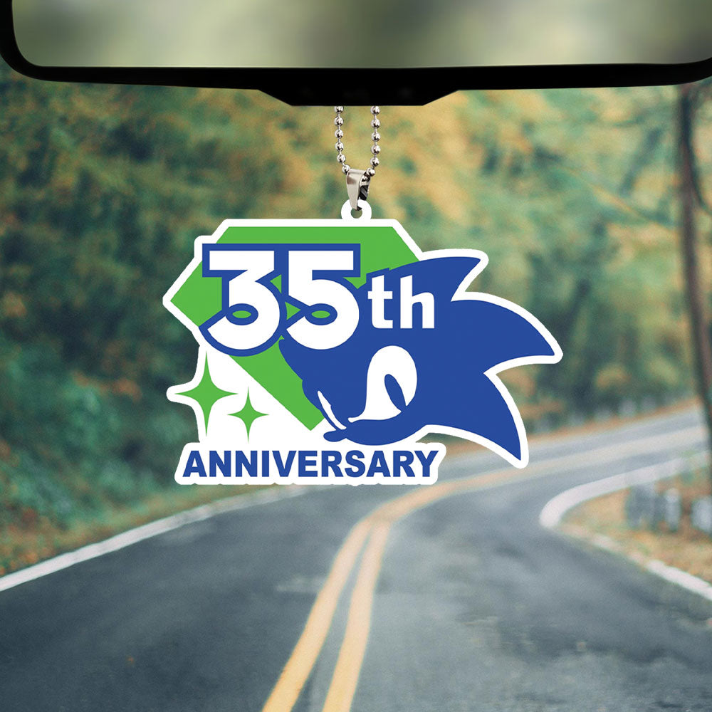 Sonic the Hedgehog 35th Anniversary Custom shape 2-sided Acrylic Car Ornament – TANTN23995