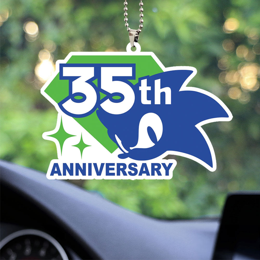 Sonic the Hedgehog 35th Anniversary Custom shape 2-sided Acrylic Car Ornament – TANTN23995