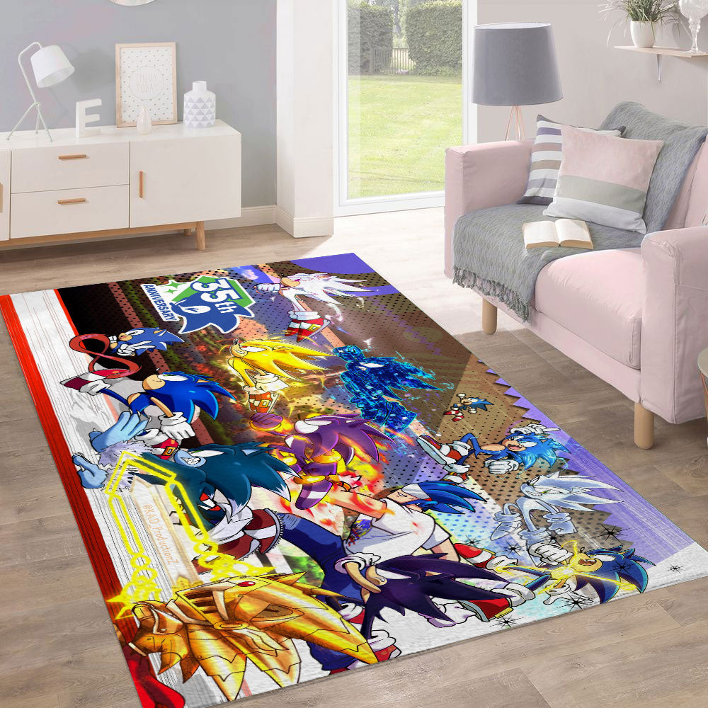 Sonic the Hedgehog 35th Anniversary Rectangular Rug – TANTN24088