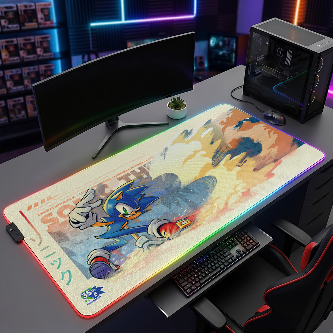 Sonic the Hedgehog 35th Anniversary Custom Gaming Desk Mat – GNE7298