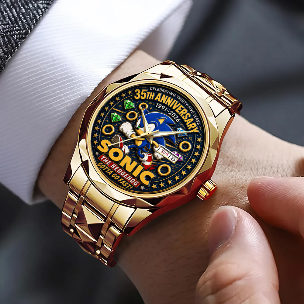 Sonic the Hedgehog 35th Anniversary Alloy Luxury Quartz Watch – GNE7227
