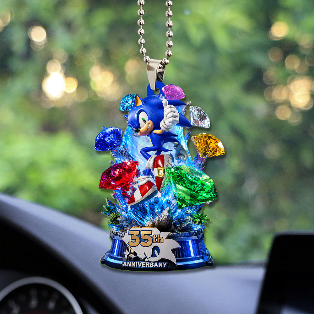 Sonic the Hedgehog 35th Anniversary Custom shape 2-sided Acrylic Car Ornament – GNE7506