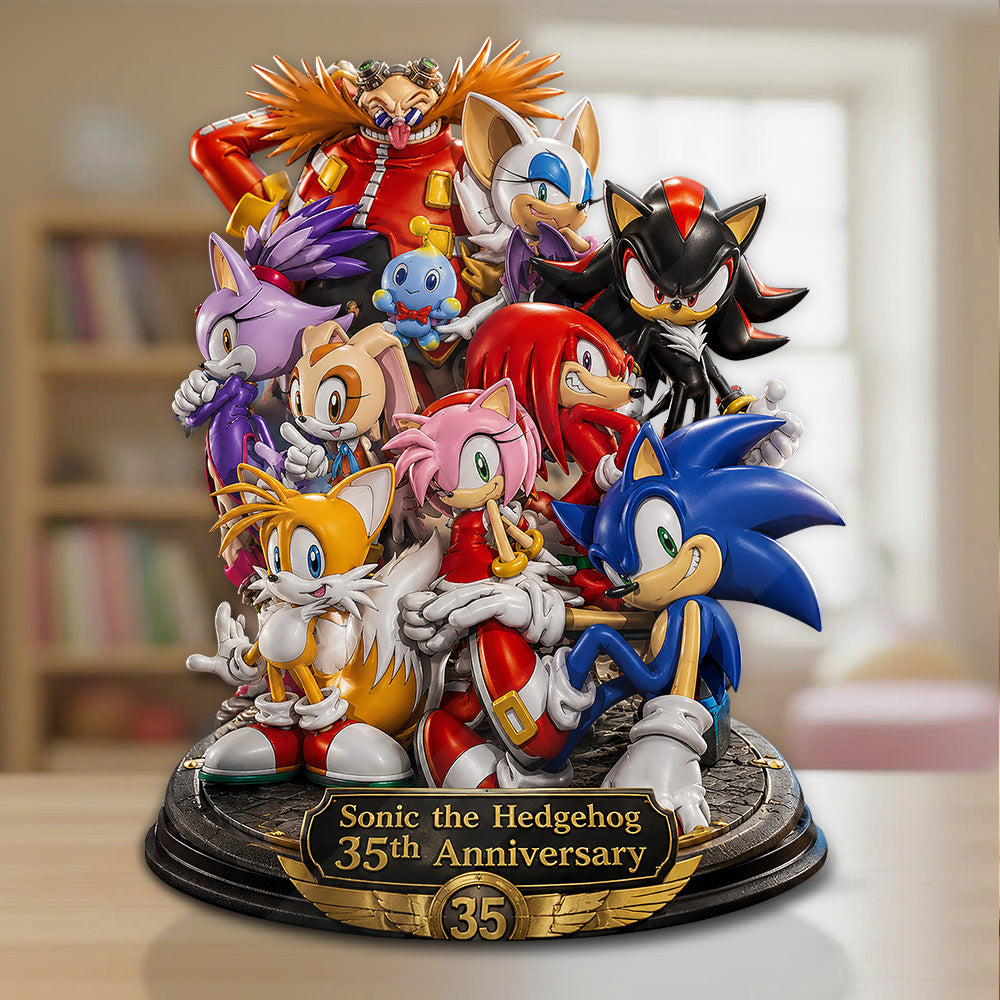 Sonic the Hedgehog 35th Anniversary Custom Shape Acrylic Plaque – GNE7370