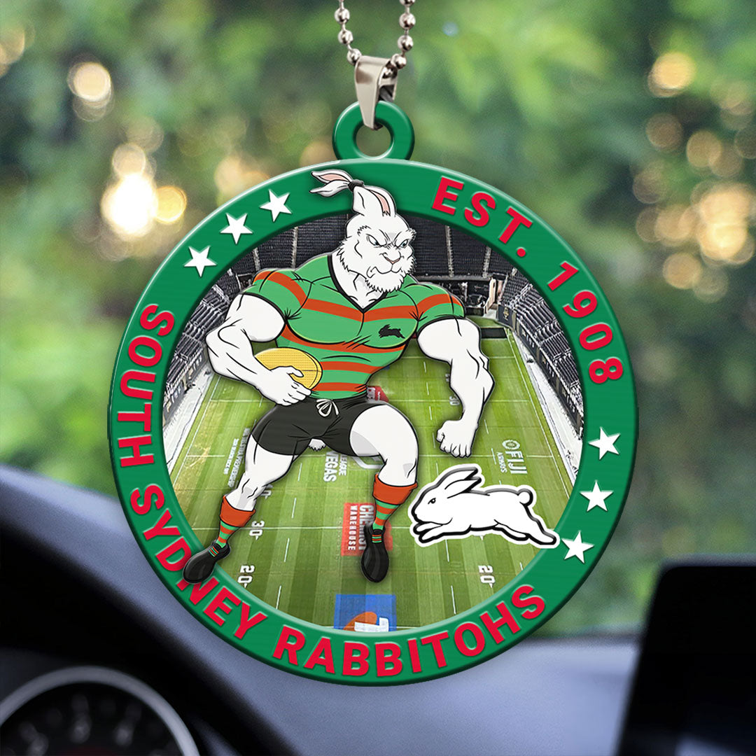 South Sydney Rabbitohs Custom Shape 2-sided Acrylic Car Ornament – HOATT13379