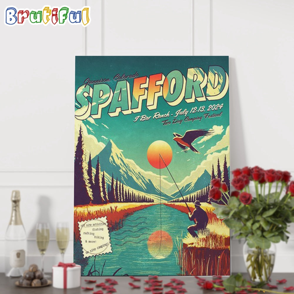 Spafford Two Day Camping Festival July 12-13 2024 Bar Ranch Gunnison CO Wall Art Poster Canvas