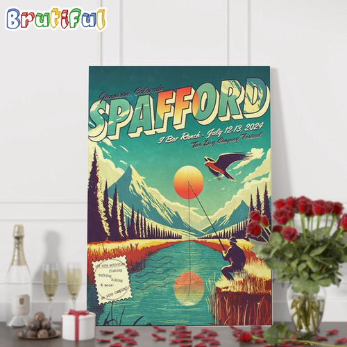 Spafford Two Day Camping Festival July 12-13 2024 Bar Ranch Gunnison CO Wall Art Poster Canvas