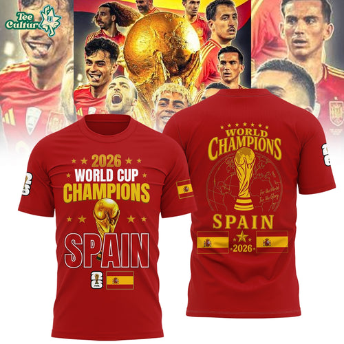 Spain National Football Team 2026 Wolrd Cup Champions Red Shirt