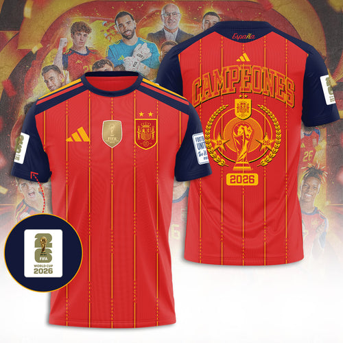 Spain National Team 2026 FIFA World Cup Champions 3D Apparel – TANTN24389