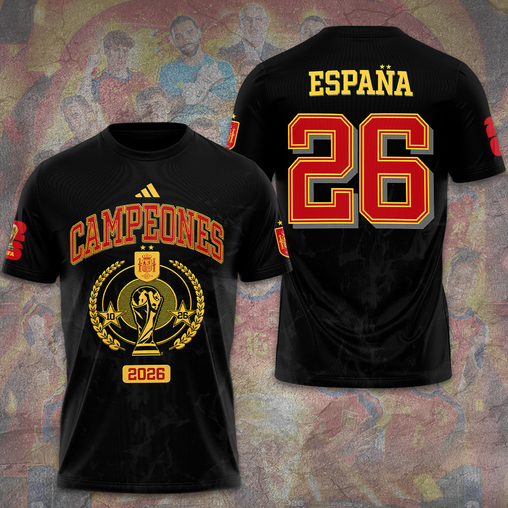 Spain National Team 2026 FIFA World Cup Champions 3D Apparel – GNE7703