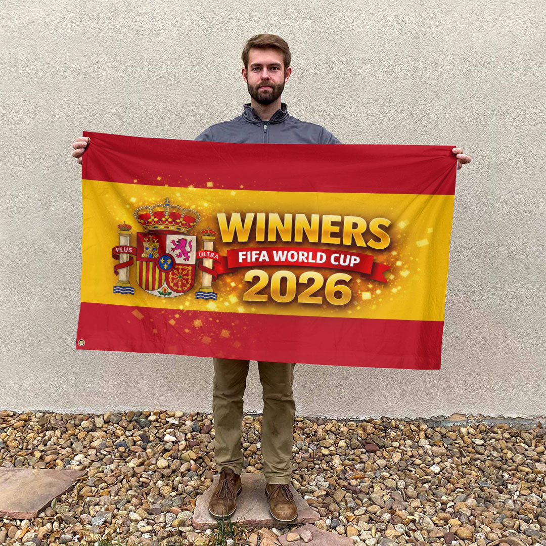 Spain National Team 2026 FIFA World Cup Champions 3D Double-side House Flag – TANTN24377