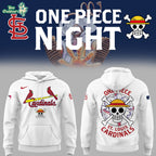 St. Louis Cardinals x One Piece Night White Hoodie - Anime MLB Crossover Apparel