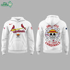 St. Louis Cardinals x One Piece Night White Hoodie - Anime MLB Crossover Apparel