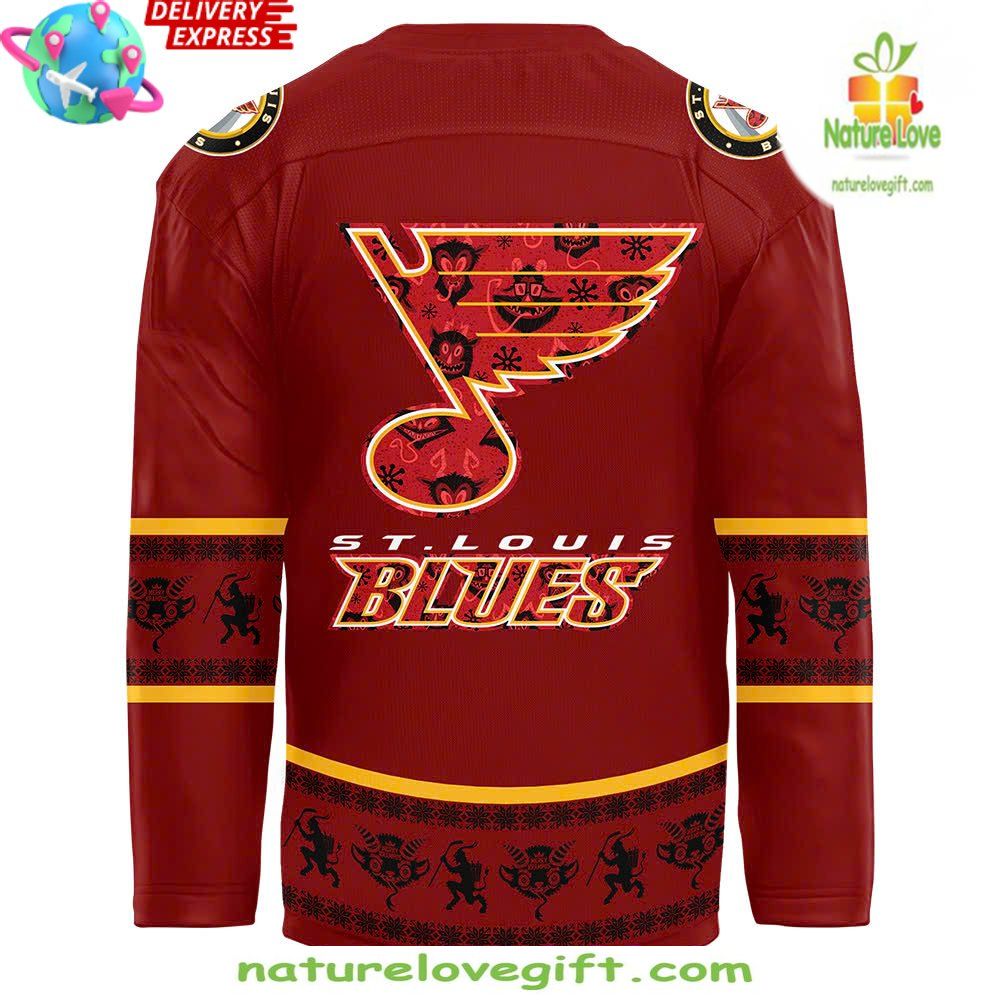 St Louis Blues Krampus Christmas Hockey Jersey NHL Holiday