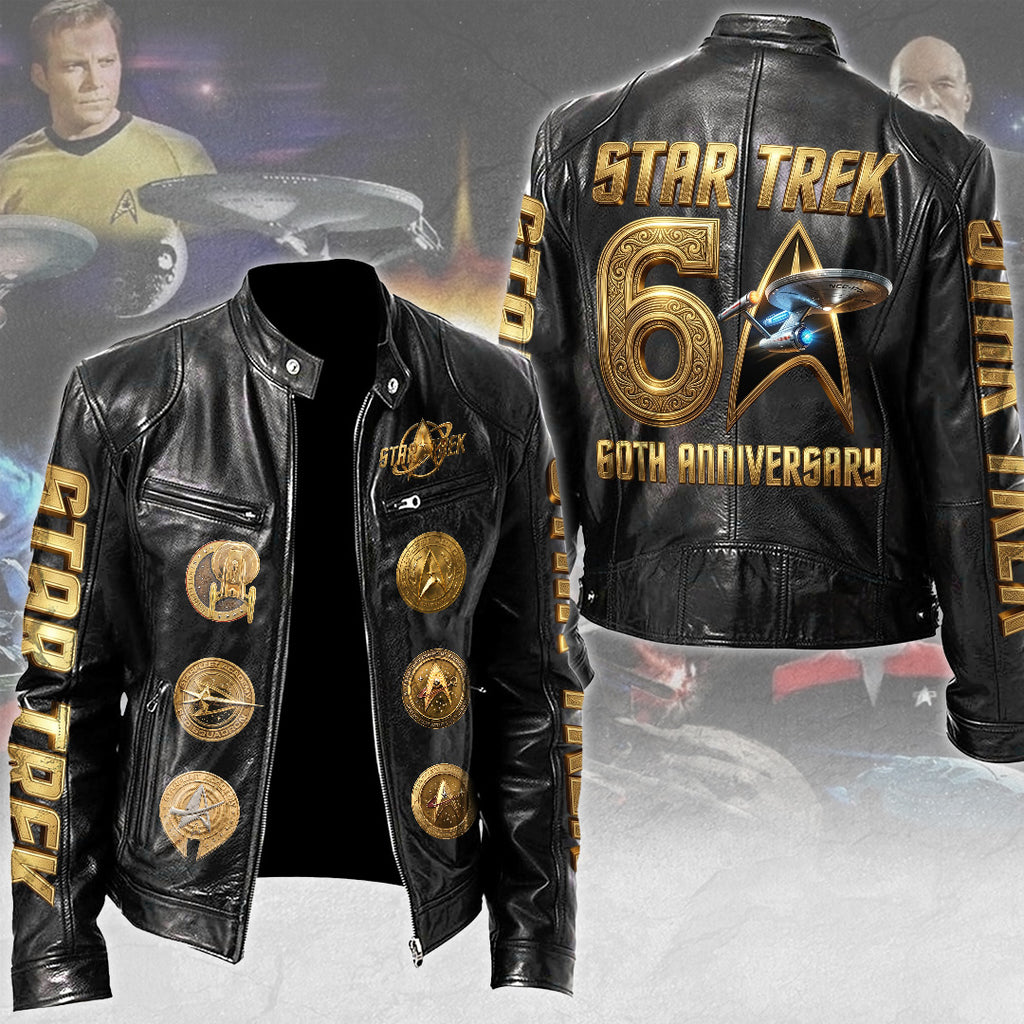 Star Trek 60th Anniversary Motorcycle Leather Jacket – TMTHU6166