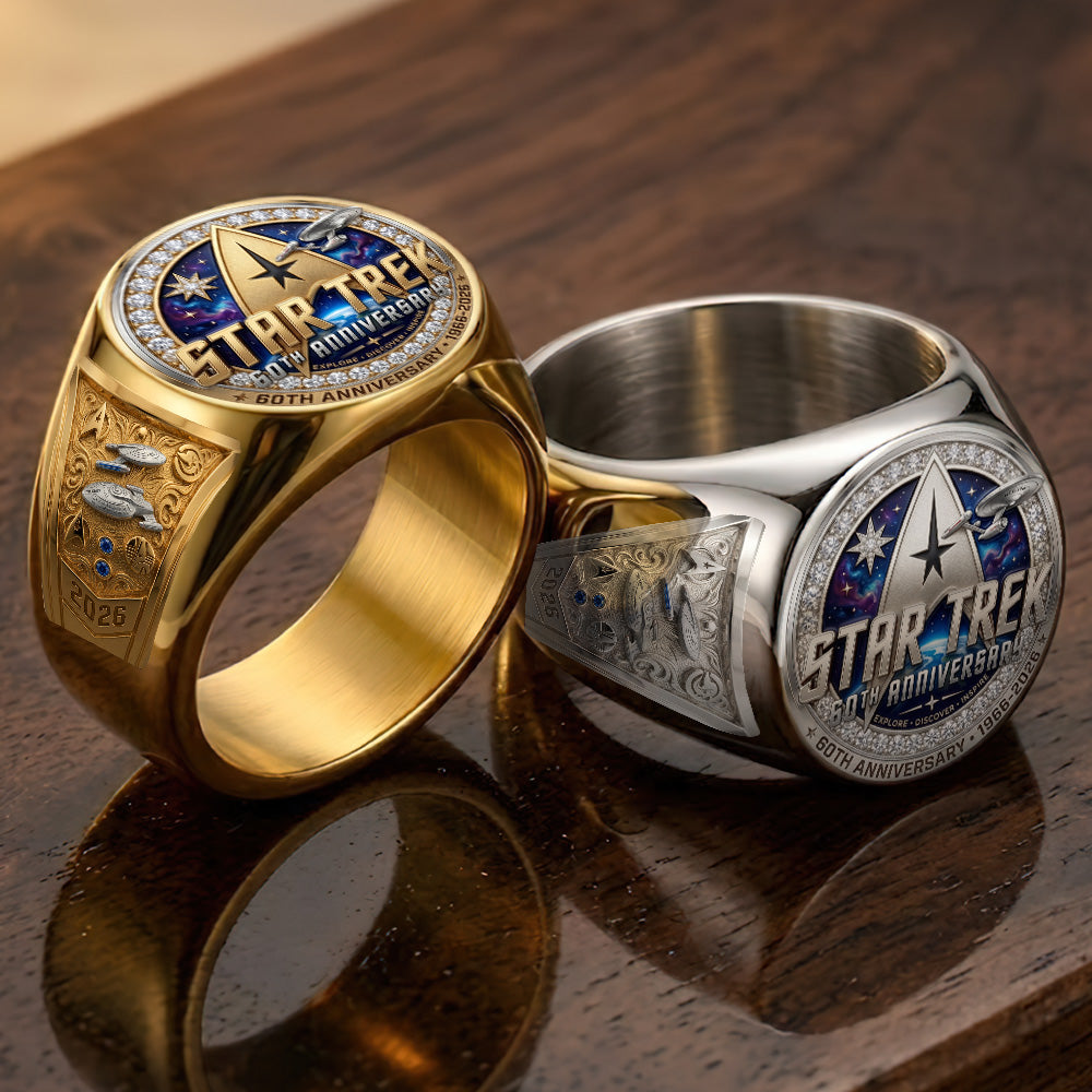Star Trek 60th Anniversary 2026 3D Engraved Ring – TMTHU6653