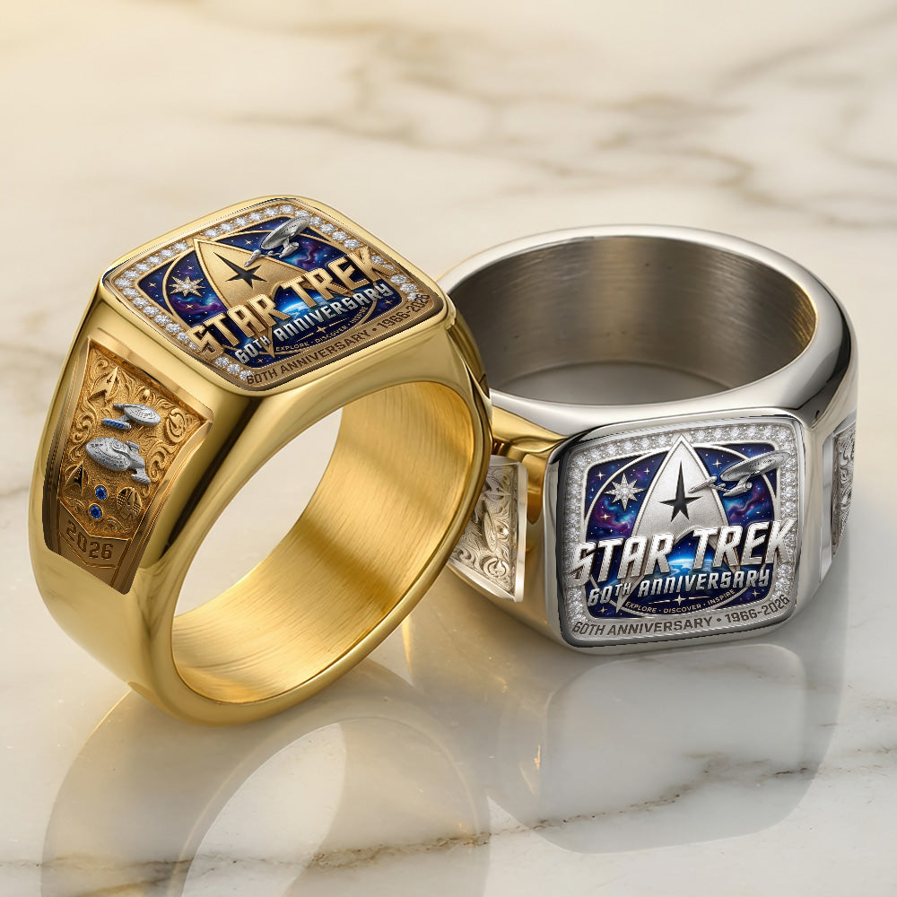 Star Trek 60th Anniversary 2026 3D Engraved Ring – TMTHU6653
