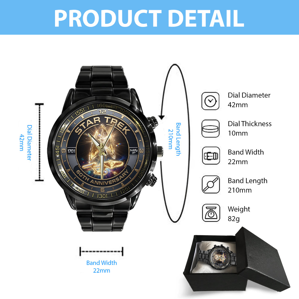 Star Trek 60th Anniversary Black Stainless Steel Watch - TMTHU7448
