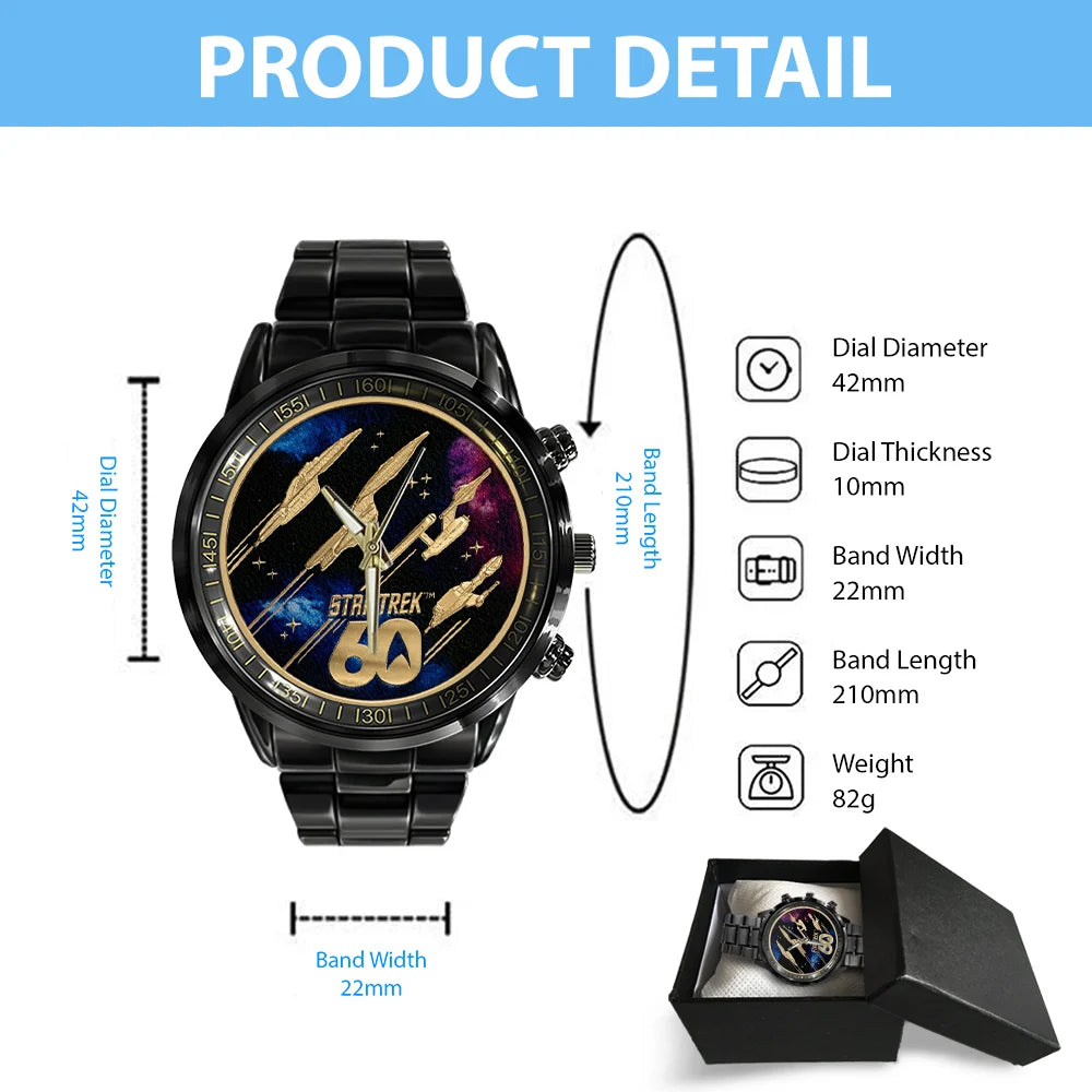 Star Trek 60th Anniversary Black Stainless Steel Watch - TMTHU9051