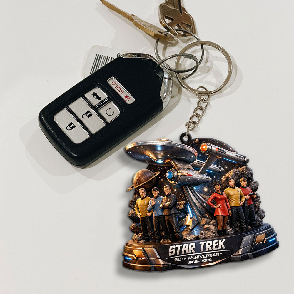 Star Trek 60th Anniversary Custom Shape 2-sided Keychain – MAITM14756