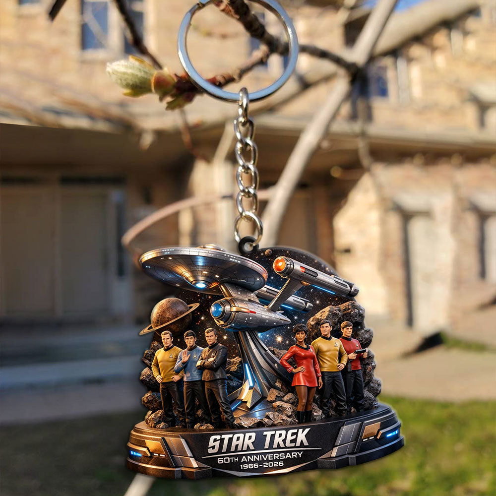 Star Trek 60th Anniversary Custom Shape 2-sided Keychain – MAITM14756