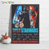 Star Wars 47 Years Of The Memories Thank You Fan Signatures Poster Canvas Art
