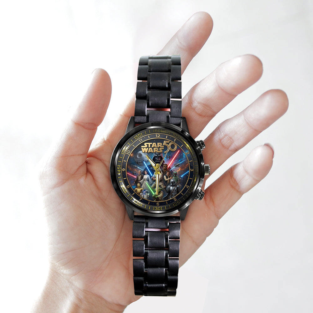Star Wars 50th Anniversary Black Stainless Steel Watch - TMTHU7408