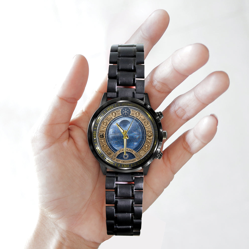 Star Wars 50th Anniversary Black Stainless Steel Watch - TMTHU7694