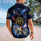 Star Wars 50th Anniversary Short Sleeve Button-Down Shirt – TMTHU7541