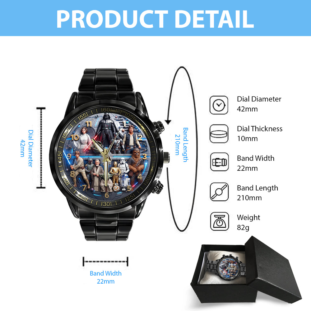 Star Wars Black Stainless Steel Watch - TMTHU7672