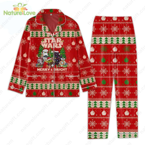 Star Wars Merry Bright Christmas Red Xmas Pajamas Set