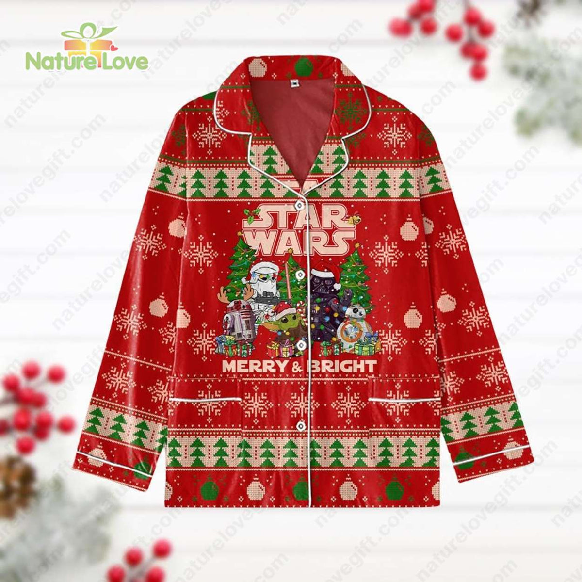 Star Wars Merry Christmas Pajamas Star Wars Xmas Pajamas Red Set