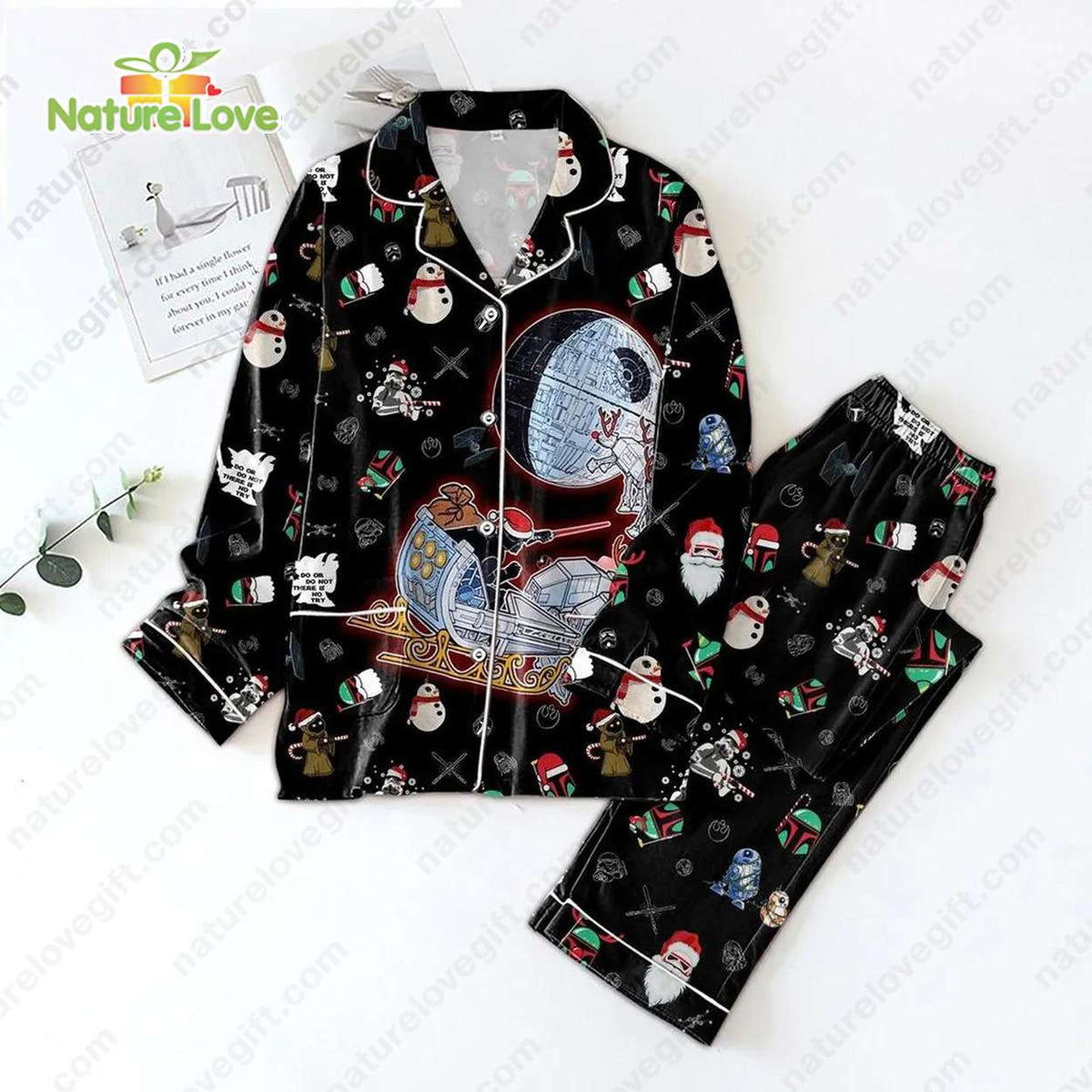 Star Wars The Black The Mandalorian​ Star Wars Xmas Pajamas​