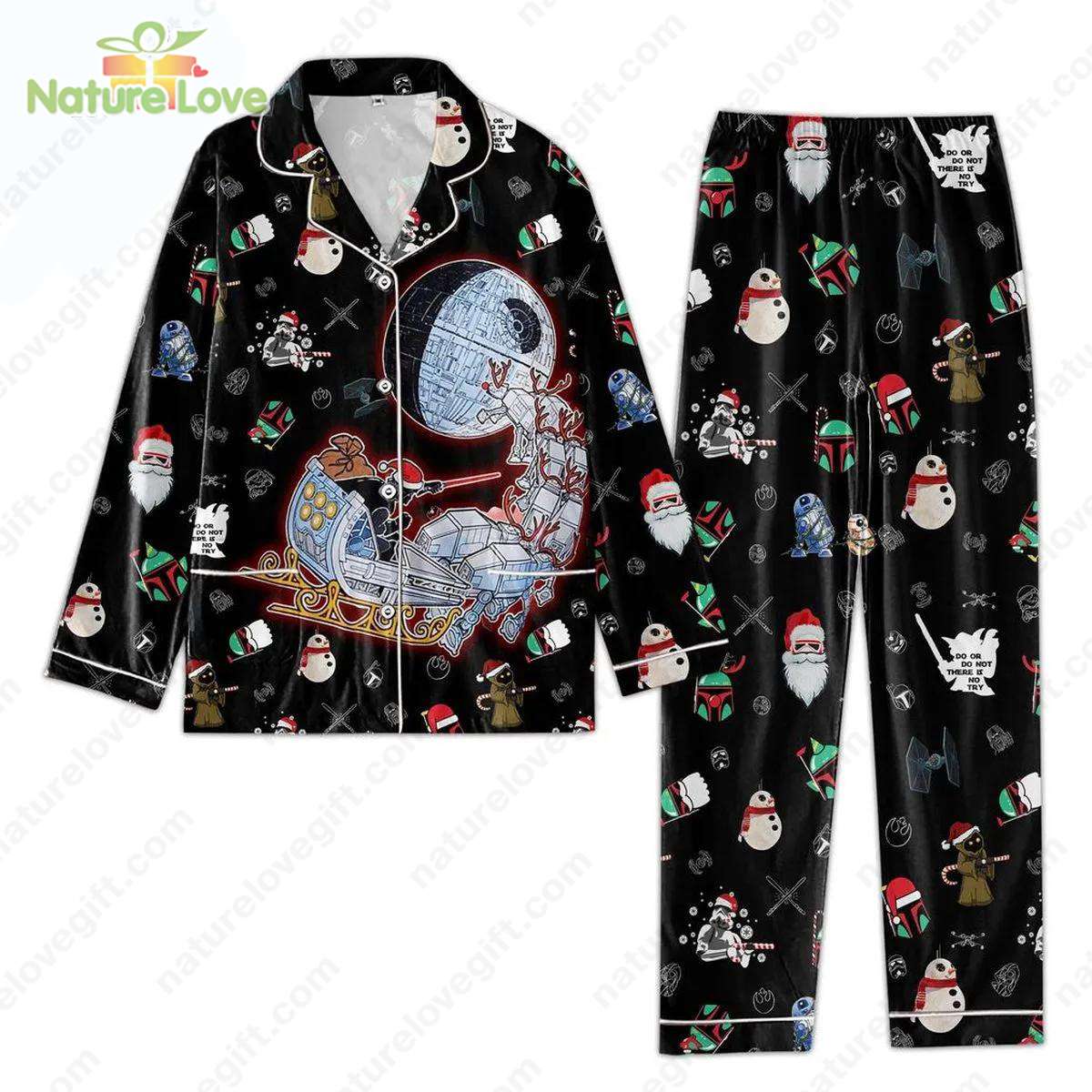 Star Wars The Black The Mandalorian​ Star Wars Xmas Pajamas​
