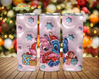 Stitch Tumbler 3D Christmas 20oz Tumblers Xmas Couple Gift