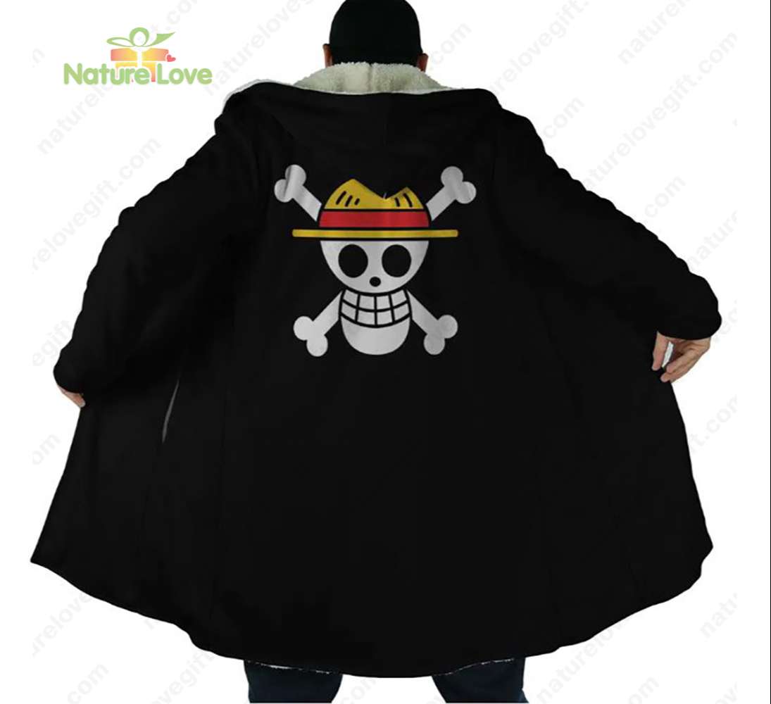 Straw Hats Jolly Roger One Piece Cloak Coat Skull Hooded Winter Shirt