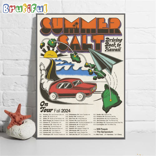 Summer Salt Driving Back To Hawaii On Tour Fall Tour 2024 Wall Art Poster Canvas