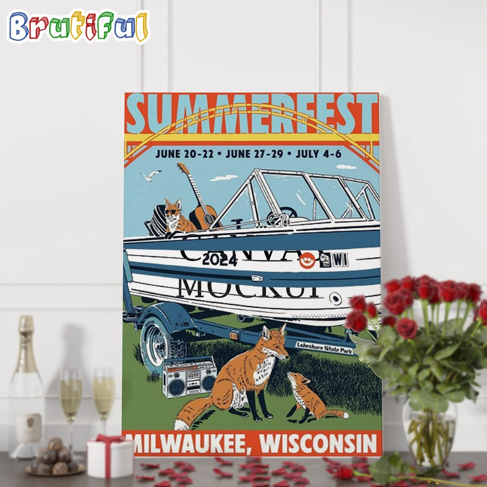 Summerfest June 20-22, 27-29, July 4-6 2024 Milwaukee Wisconsin Wall Art Poster Canvas