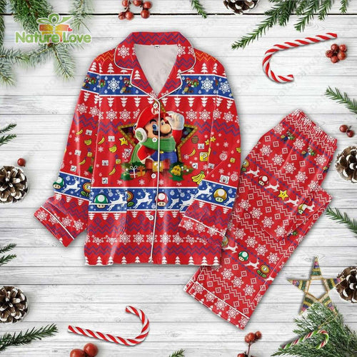 Super Mario Christmas Red Pajamas Set Xmas Gifts