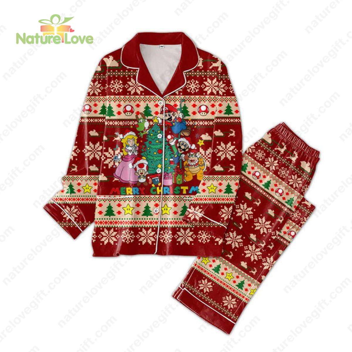 Super Mario and Friends​ Merry Christmas Mario Christmas Pajamas
