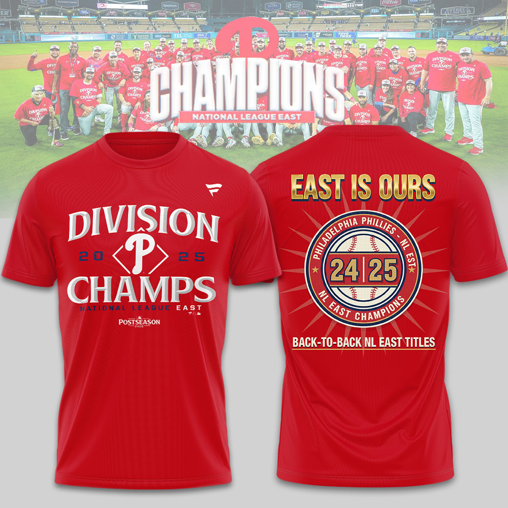 Philadelphia Phillies NL EAST Champions 2025 3D Apparel – TMTHU1021