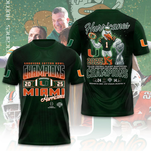 Miami Hurricanes Football 3D Apparel – TMTHU3062