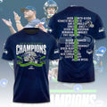 Seattle Seahawks 2025 NFC Champions 3D Apparel – TMTHU3467
