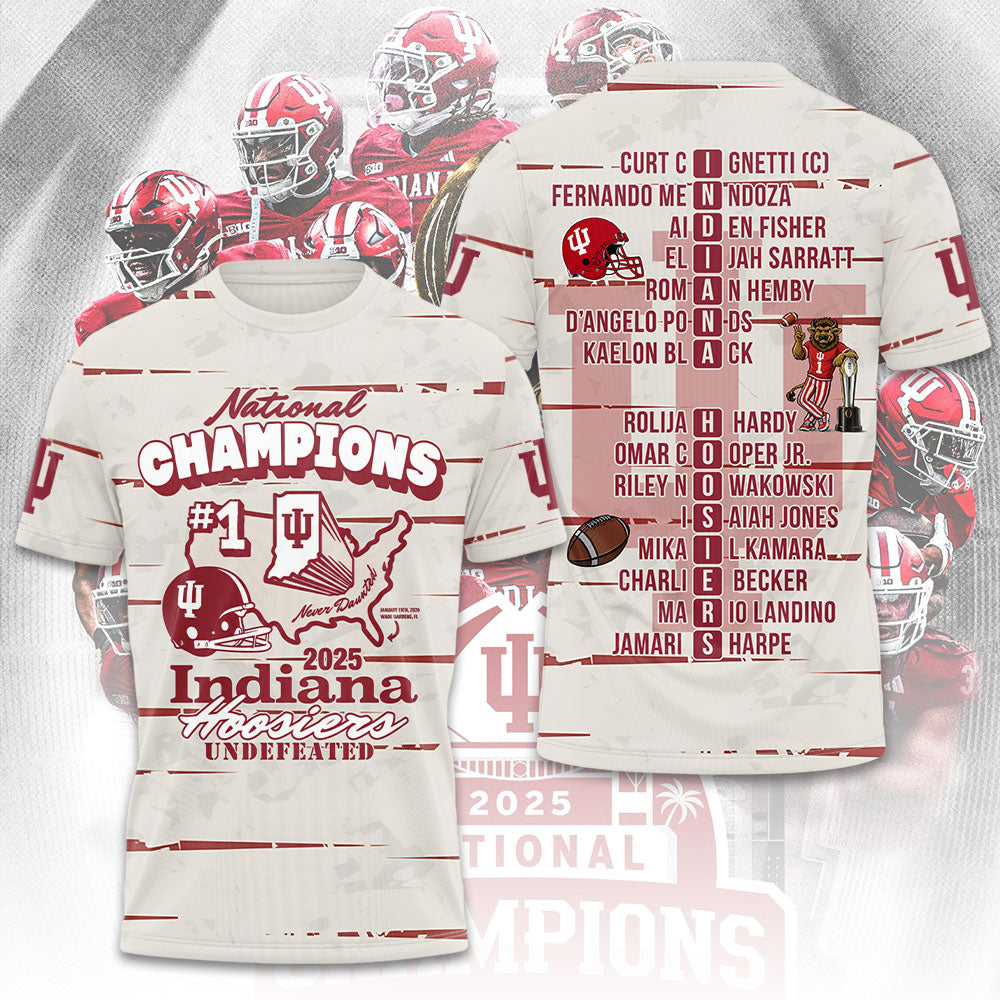 Indiana Hoosiers Football 3D Apparel – TMTHU3540