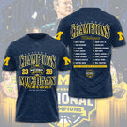 Michigan Wolverines 2026 NCAA Men's Basketball National Champs 3D Apparel – TMTHU5023