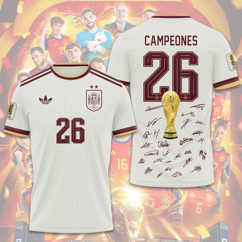 Spain National Team 2026 FIFA World Cup Champions 3D Apparel – TMTHU7617