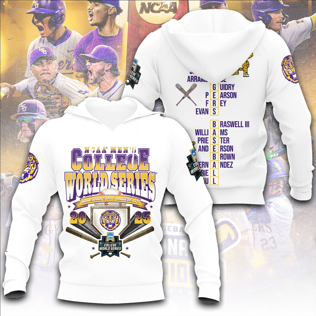 LSU Tigers Baseball 2025 National Champions 3D Apparel – TANTN 13865